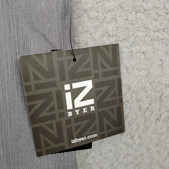 IZ Byer Blouse Size XS Gray Plisse Silver Threading Sleeveless Fully Lined NWT - Picture 5 of 12